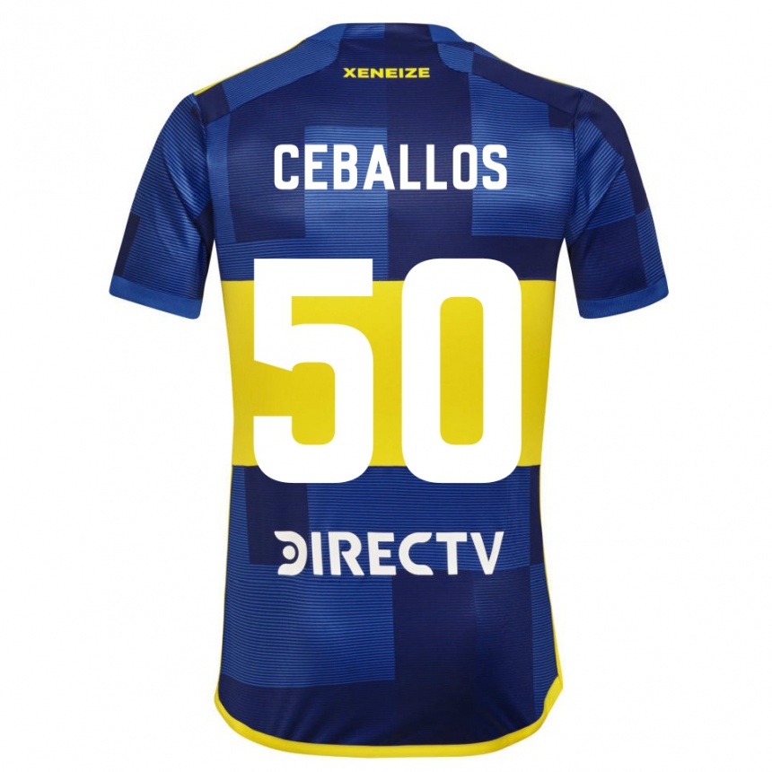 Niño Fútbol Camiseta Julián Ceballos #50 Azul Amarillo 1ª Equipación 2024/25