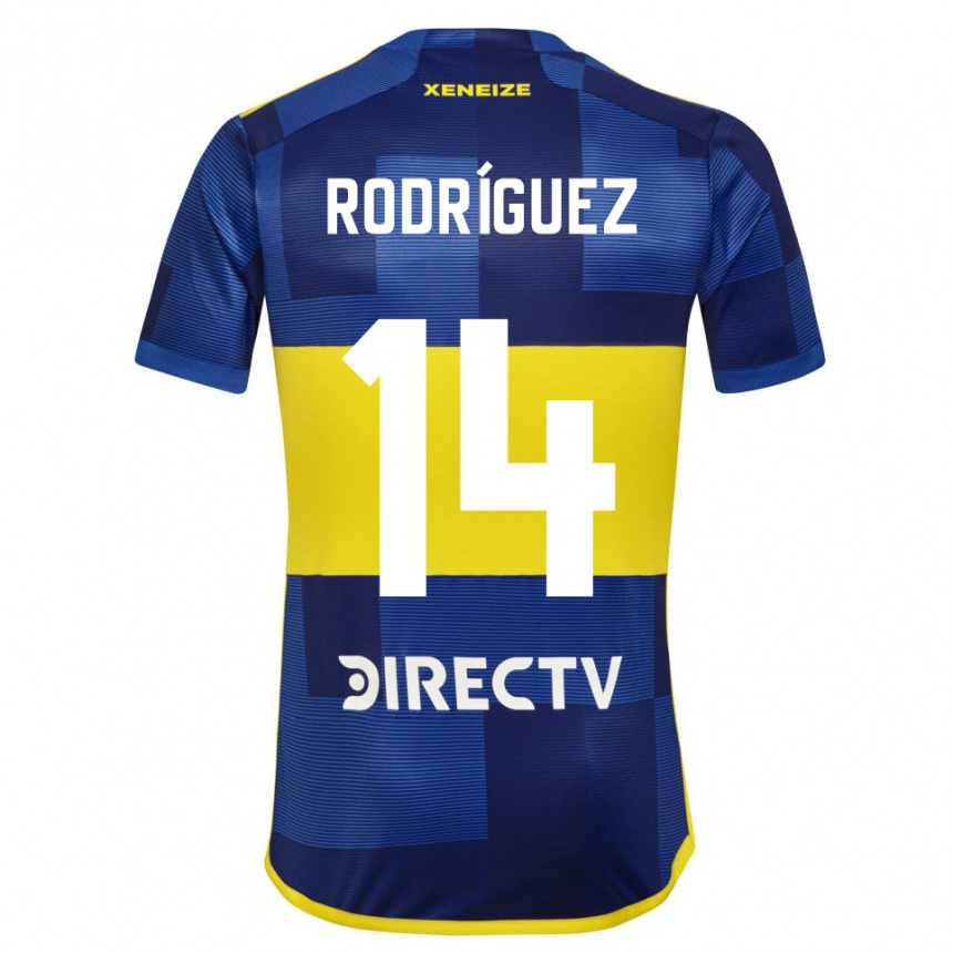 Niño Fútbol Camiseta Isaías Rodríguez #14 Azul Amarillo 1ª Equipación 2024/25