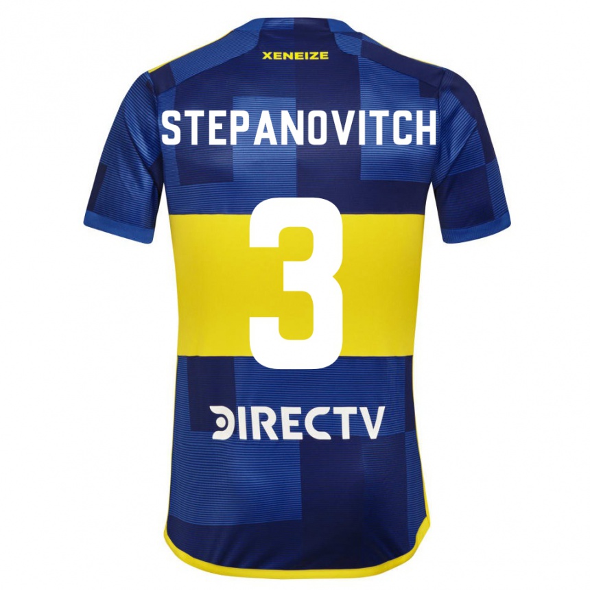 Niño Fútbol Camiseta Nicolás Stepanovitch #3 Azul Amarillo 1ª Equipación 2024/25