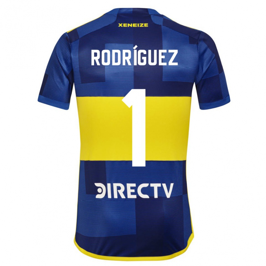 Niño Fútbol Camiseta Fernando Rodríguez #1 Azul Amarillo 1ª Equipación 2024/25