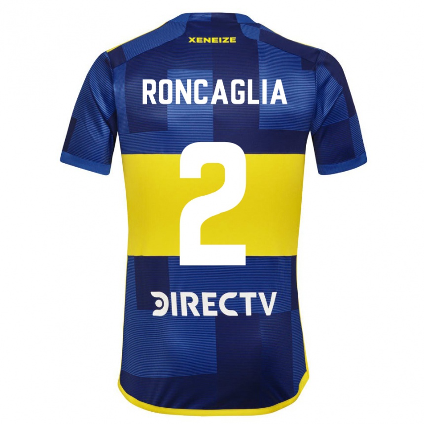 Niño Fútbol Camiseta Facundo Roncaglia #2 Azul Amarillo 1ª Equipación 2024/25