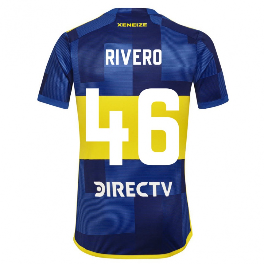 Niño Fútbol Camiseta Simon Rivero #46 Azul Amarillo 1ª Equipación 2024/25