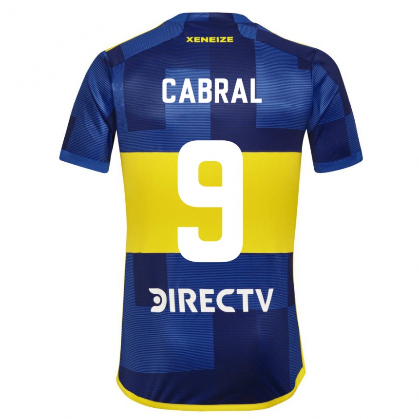 Niño Fútbol Camiseta Bruno Cabral #9 Azul Amarillo 1ª Equipación 2024/25