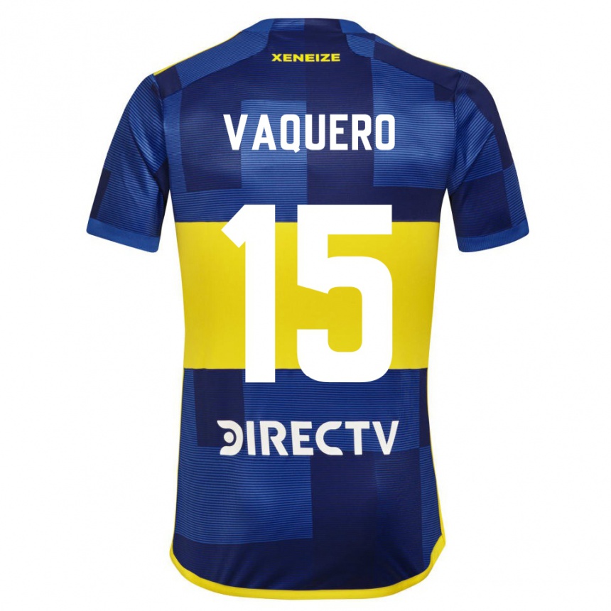 Niño Fútbol Camiseta Ivan Vaquero #15 Azul Amarillo 1ª Equipación 2024/25