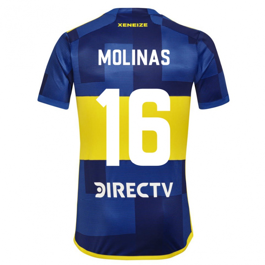 Niño Fútbol Camiseta Aaron Molinas #16 Azul Amarillo 1ª Equipación 2024/25