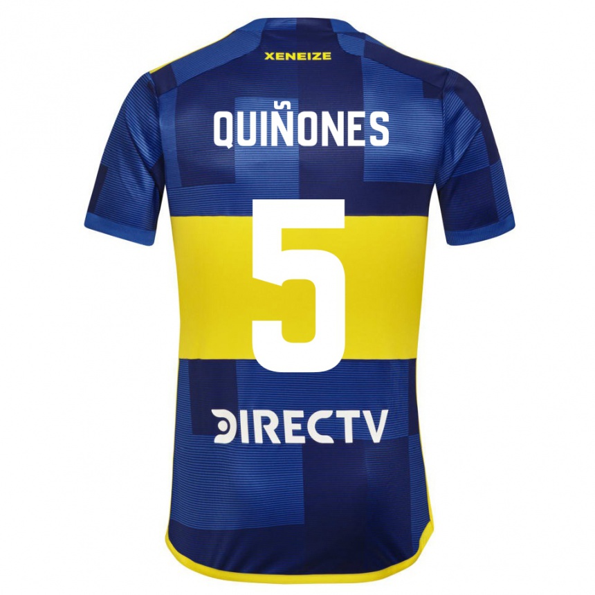 Niño Fútbol Camiseta Florencia Quiñones #5 Azul Amarillo 1ª Equipación 2024/25