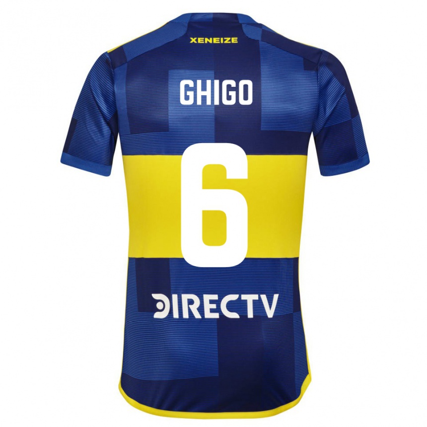 Niño Fútbol Camiseta Cecilia Ghigo #6 Azul Amarillo 1ª Equipación 2024/25