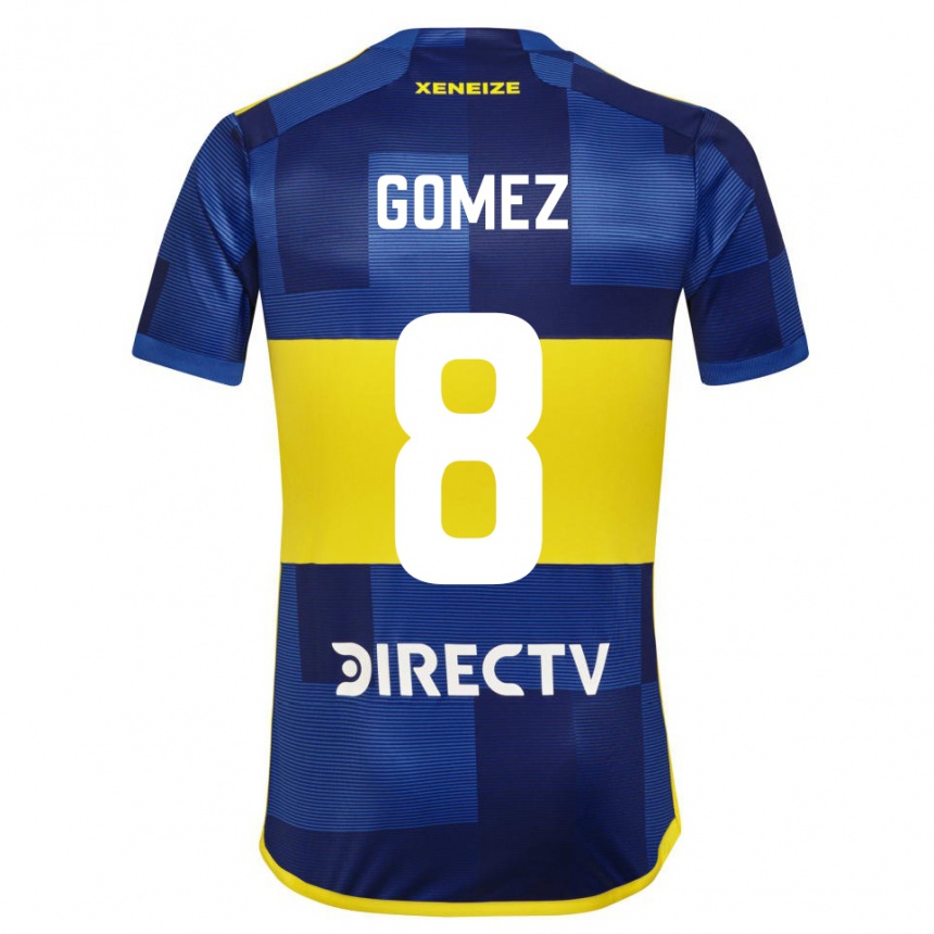 Niño Fútbol Camiseta Camila Gomez Ares #8 Azul Amarillo 1ª Equipación 2024/25