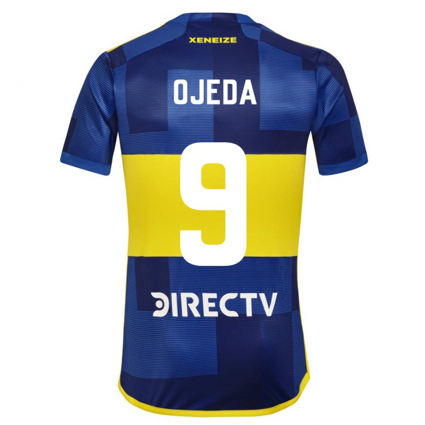 Niño Fútbol Camiseta Andrea Ojeda #9 Azul Amarillo 1ª Equipación 2024/25