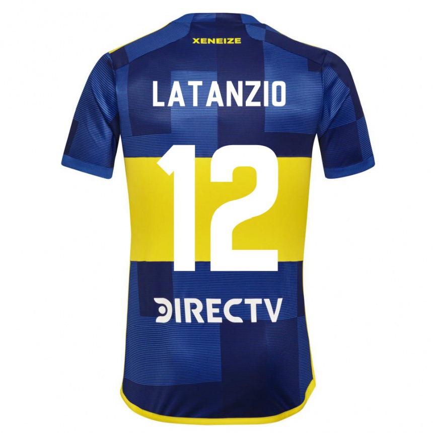 Niño Fútbol Camiseta Florencia Latanzio #12 Azul Amarillo 1ª Equipación 2024/25