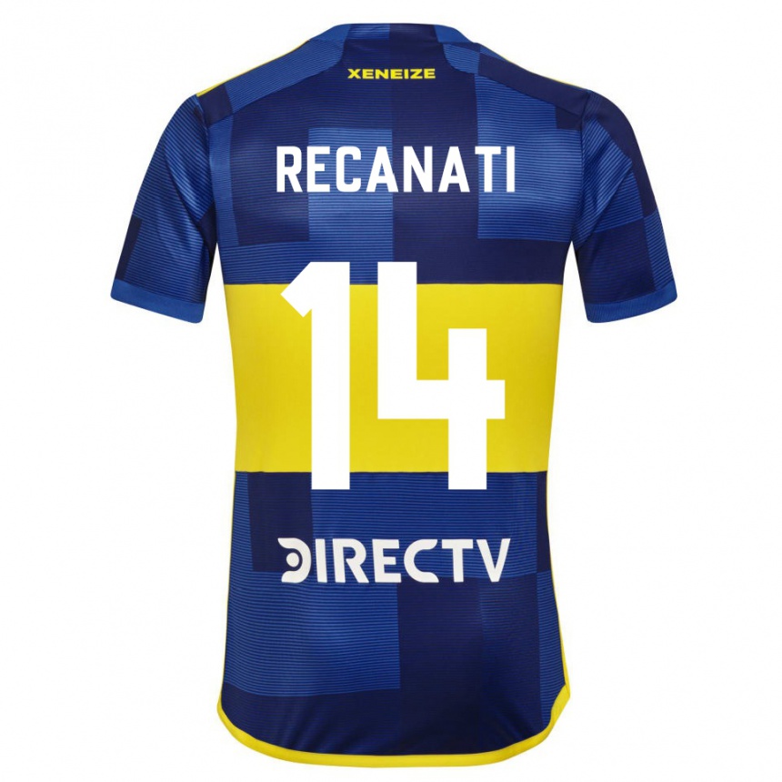 Niño Fútbol Camiseta Bianca Recanati #14 Azul Amarillo 1ª Equipación 2024/25