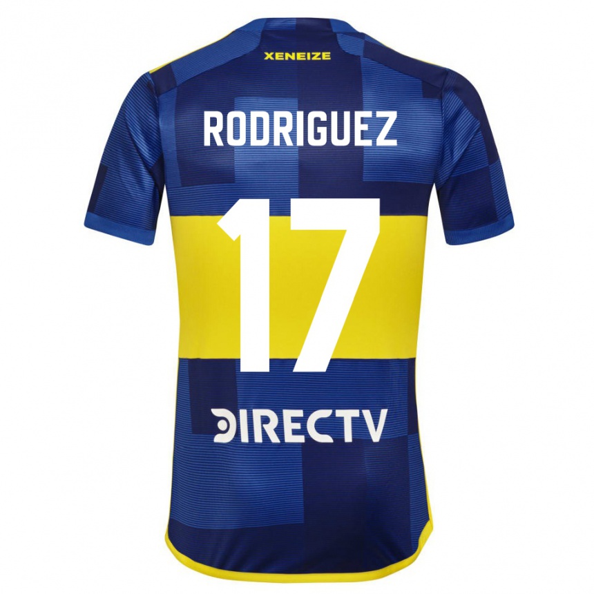 Niño Fútbol Camiseta Fanny Rodriguez #17 Azul Amarillo 1ª Equipación 2024/25