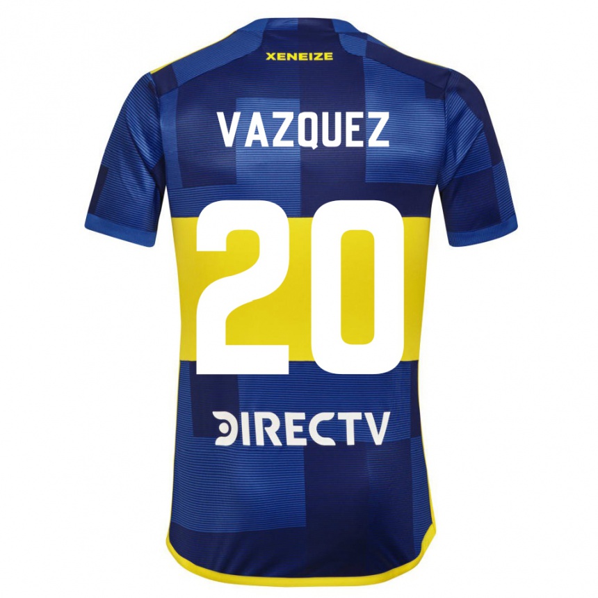 Niño Fútbol Camiseta Constanza Vazquez #20 Azul Amarillo 1ª Equipación 2024/25