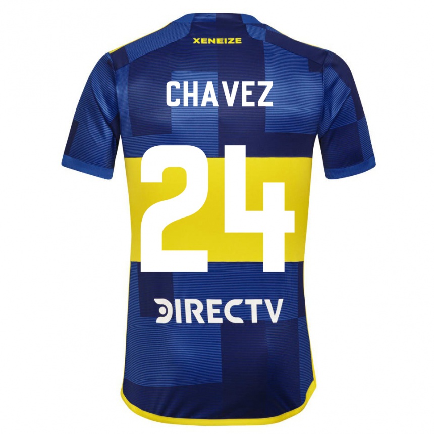 Niño Fútbol Camiseta Gabriela Chavez #24 Azul Amarillo 1ª Equipación 2024/25