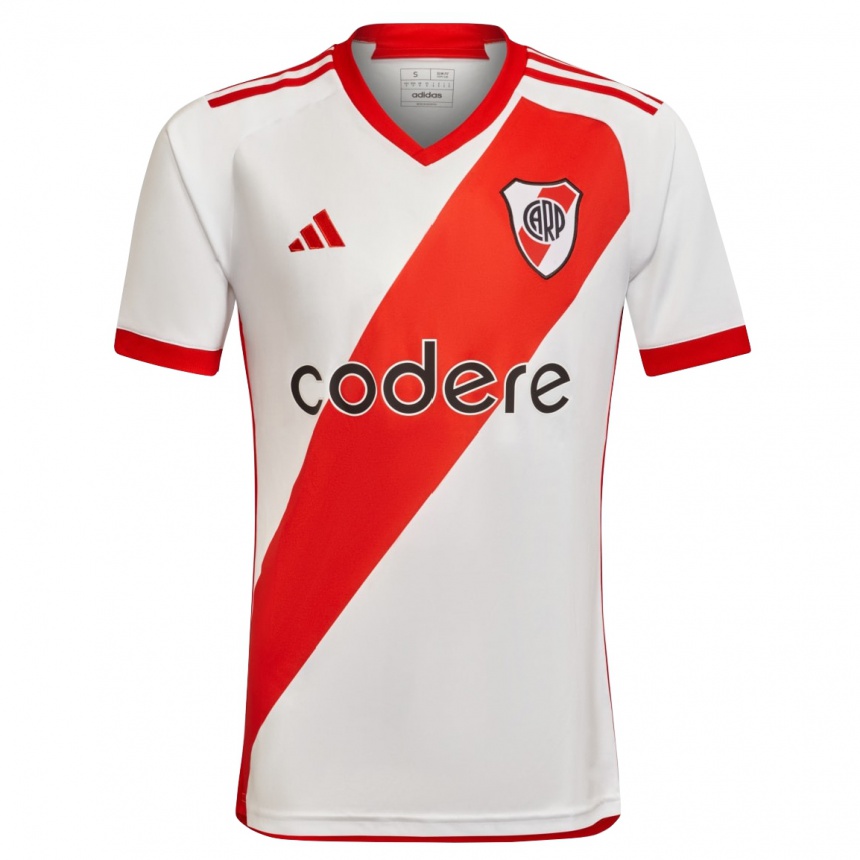 Niño Fútbol Camiseta Su Nombre #0 Blanco Rojo 1ª Equipación 2024/25