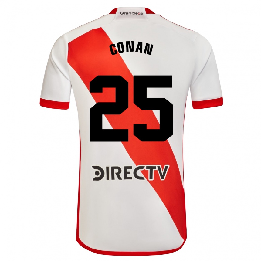 Niño Fútbol Camiseta Conan Ledesma #25 Blanco Rojo 1ª Equipación 2024/25