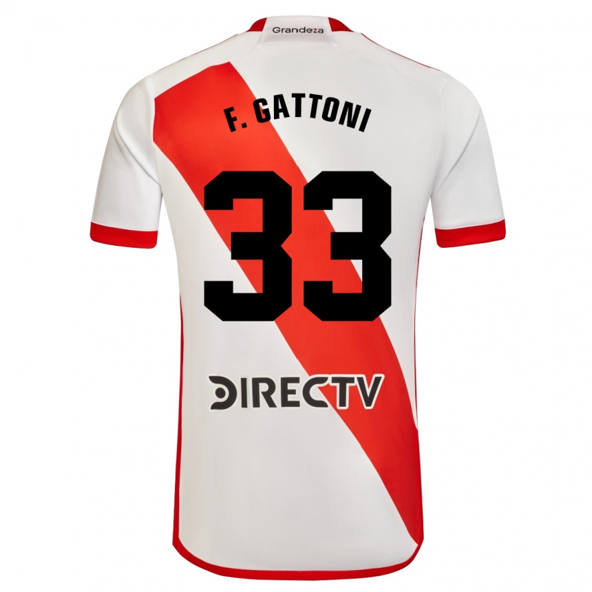 Niño Fútbol Camiseta Federico Gattoni #33 Blanco Rojo 1ª Equipación 2024/25