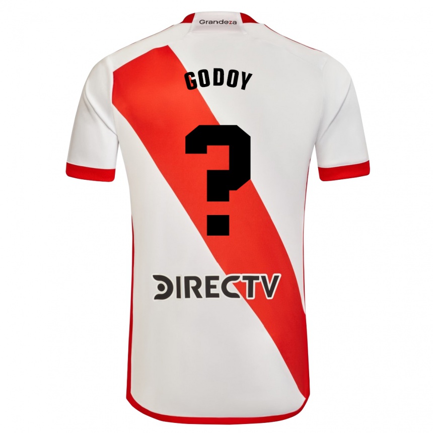 Niño Fútbol Camiseta Lautaro Godoy #0 Blanco Rojo 1ª Equipación 2024/25