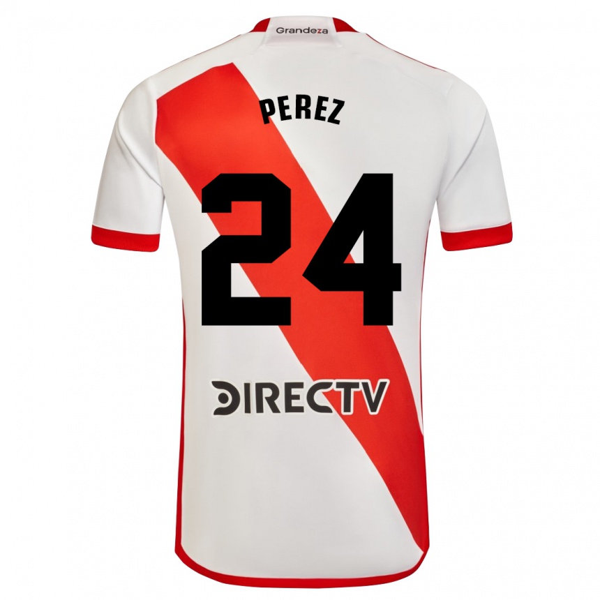 Niño Fútbol Camiseta Enzo Pérez #24 Blanco Rojo 1ª Equipación 2024/25