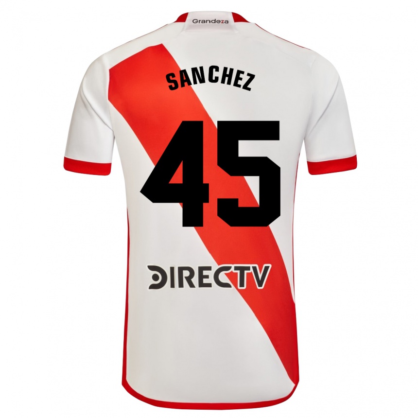 Niño Fútbol Camiseta Sebastián Sánchez #45 Blanco Rojo 1ª Equipación 2024/25