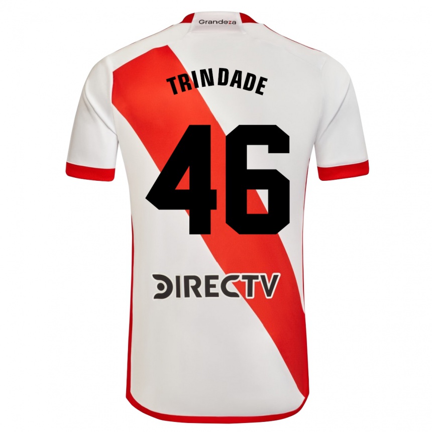 Niño Fútbol Camiseta Gonzalo Trindade #46 Blanco Rojo 1ª Equipación 2024/25