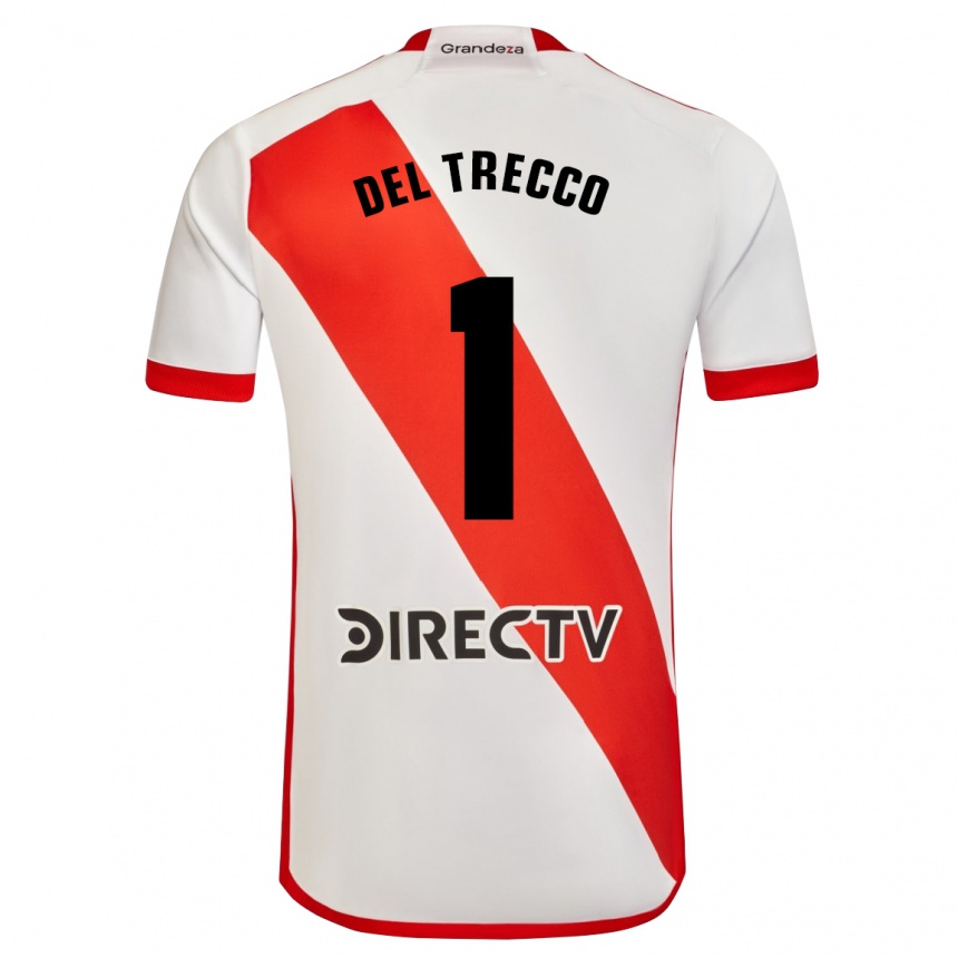 Niño Fútbol Camiseta Martina Del Trecco #1 Blanco Rojo 1ª Equipación 2024/25