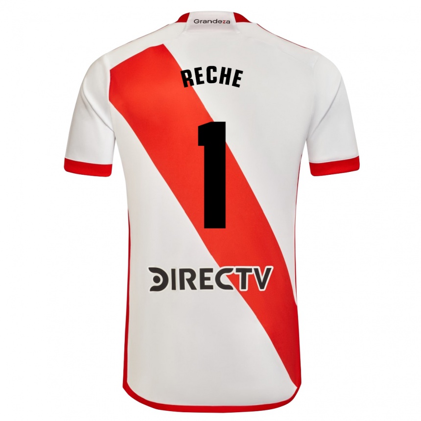 Niño Fútbol Camiseta Abril Reche #1 Blanco Rojo 1ª Equipación 2024/25