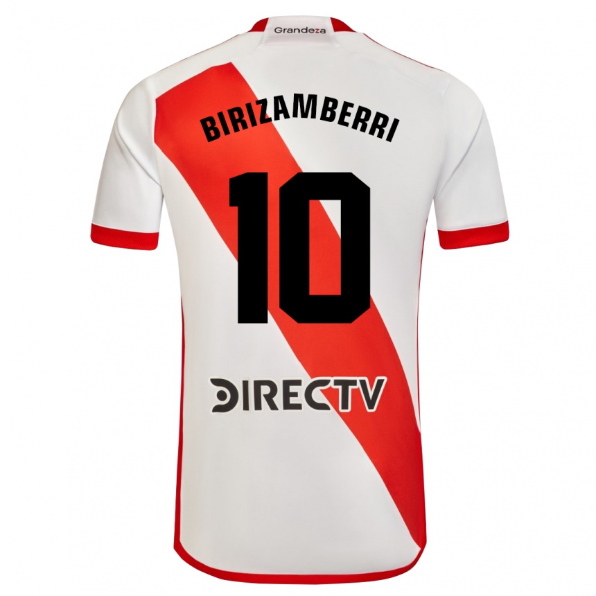 Niño Fútbol Camiseta María Carolina Birizamberri Rivero #10 Blanco Rojo 1ª Equipación 2024/25