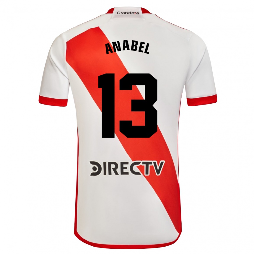 Niño Fútbol Camiseta Giuliana Anabel González Ranzuglia #13 Blanco Rojo 1ª Equipación 2024/25