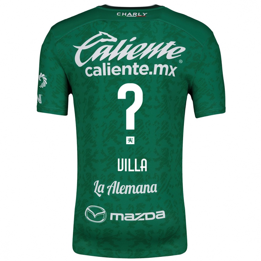 Niño Fútbol Camiseta Óscar Villa #0 Verde Blanco 1ª Equipación 2024/25