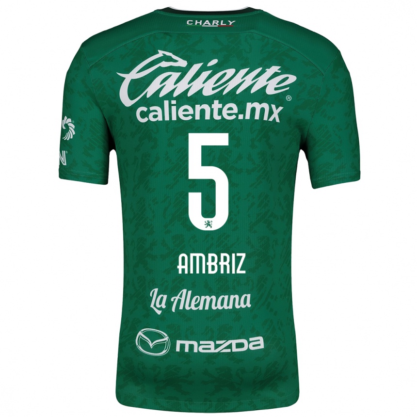 Niño Fútbol Camiseta Fidel Ambríz #5 Verde Blanco 1ª Equipación 2024/25