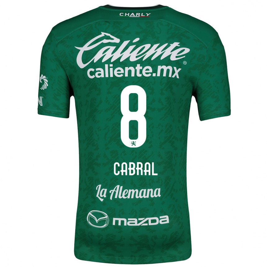 Niño Fútbol Camiseta Luciano Cabral #8 Verde Blanco 1ª Equipación 2024/25