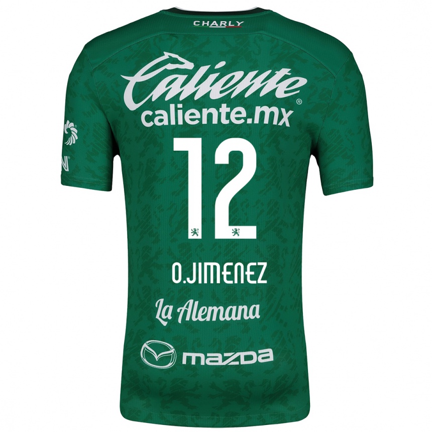 Niño Fútbol Camiseta Óscar Jiménez #12 Verde Blanco 1ª Equipación 2024/25