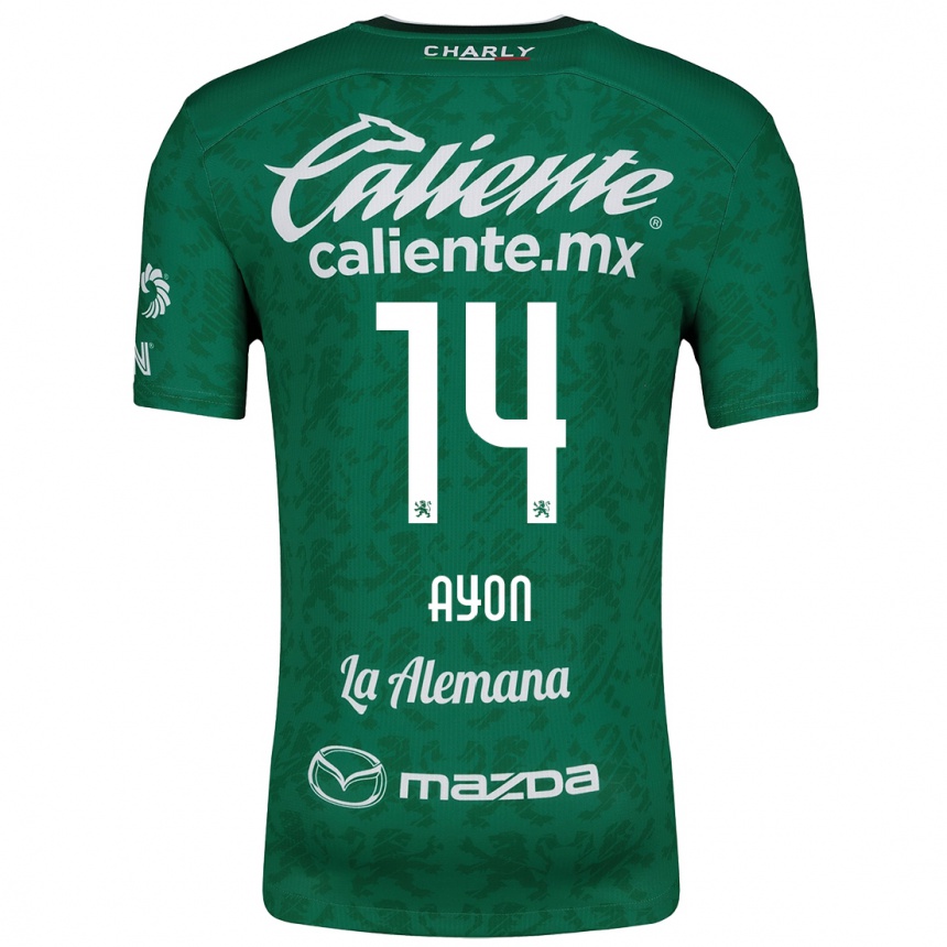 Niño Fútbol Camiseta Ettson Ayón #14 Verde Blanco 1ª Equipación 2024/25