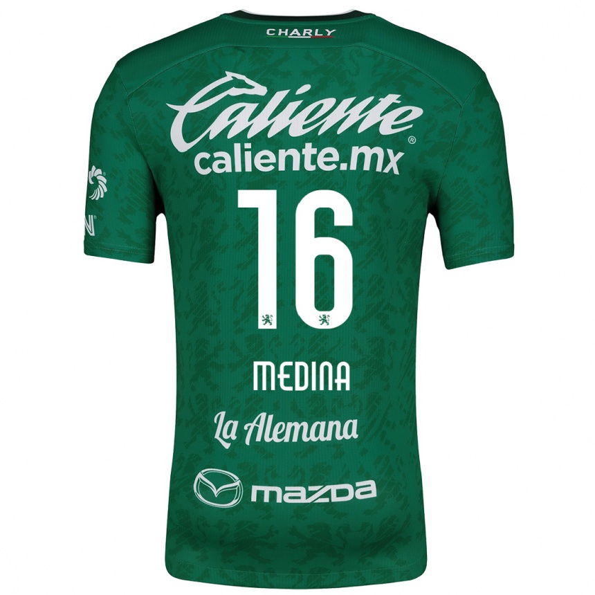 Niño Fútbol Camiseta Alan Medina #16 Verde Blanco 1ª Equipación 2024/25