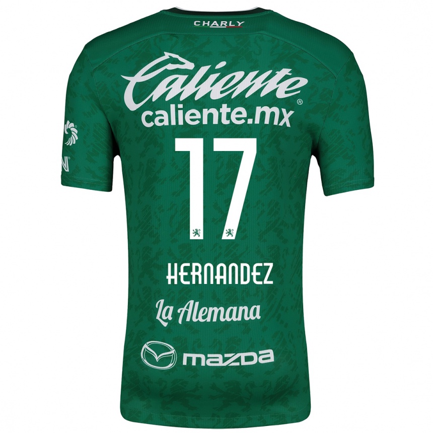 Niño Fútbol Camiseta Daniel Hernández #17 Verde Blanco 1ª Equipación 2024/25