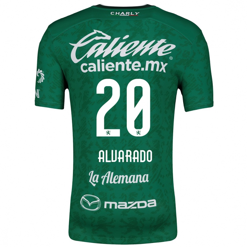 Niño Fútbol Camiseta Alfonso Alvarado #20 Verde Blanco 1ª Equipación 2024/25