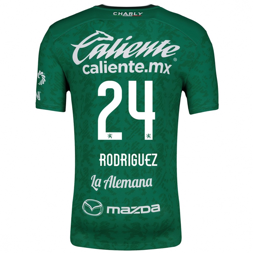 Niño Fútbol Camiseta Osvaldo Rodríguez #24 Verde Blanco 1ª Equipación 2024/25