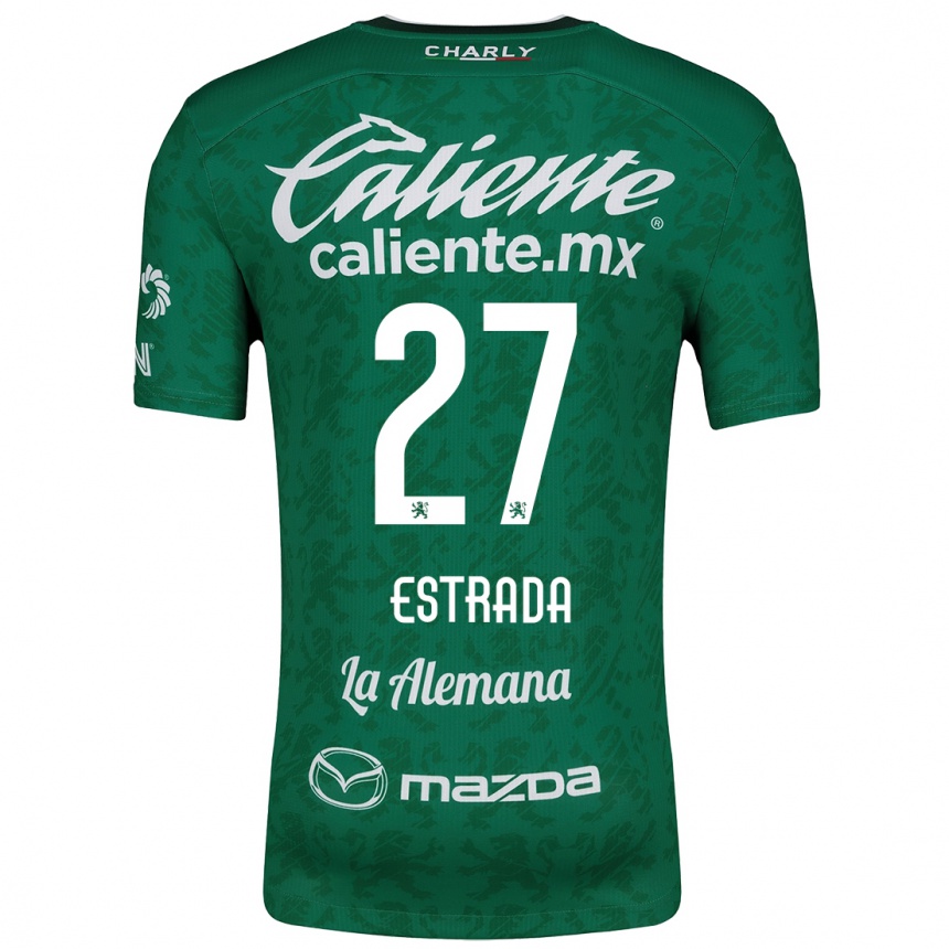 Niño Fútbol Camiseta Ángel Estrada #27 Verde Blanco 1ª Equipación 2024/25