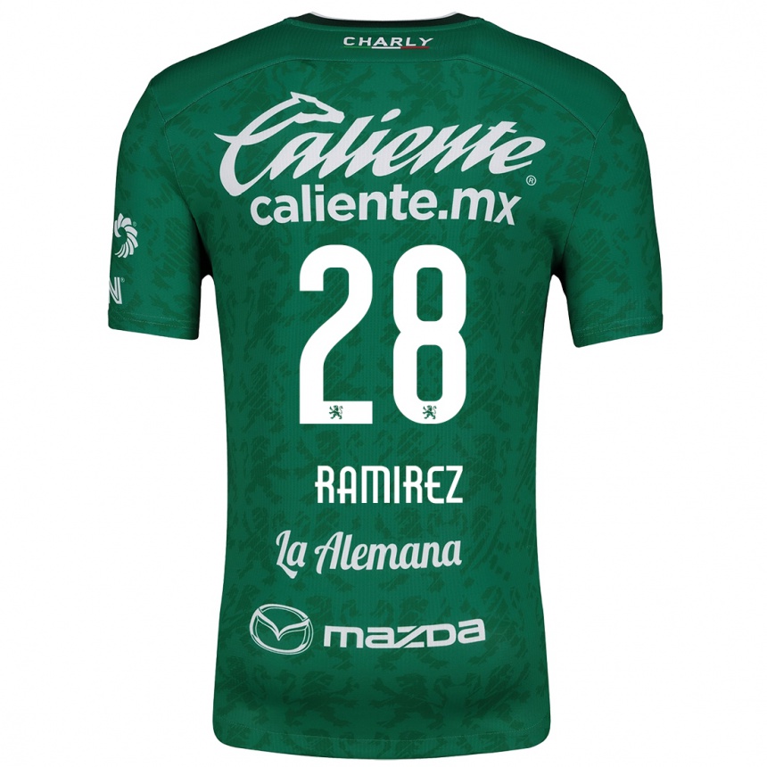 Niño Fútbol Camiseta David Ramírez #28 Verde Blanco 1ª Equipación 2024/25