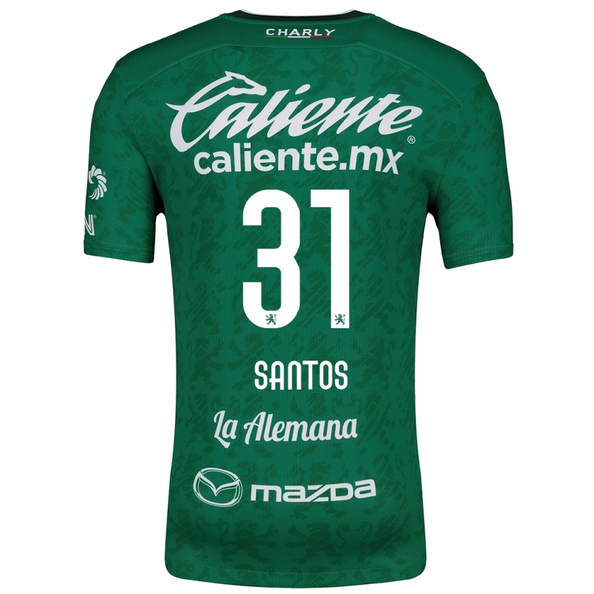 Niño Fútbol Camiseta Sebastián Santos #31 Verde Blanco 1ª Equipación 2024/25