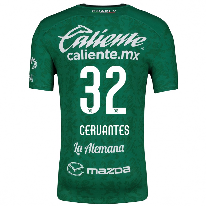 Niño Fútbol Camiseta Luis Cervantes #32 Verde Blanco 1ª Equipación 2024/25