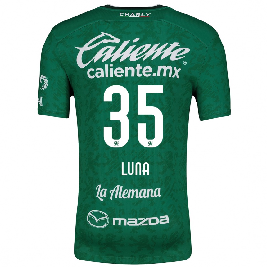 Niño Fútbol Camiseta Diego Luna #35 Verde Blanco 1ª Equipación 2024/25