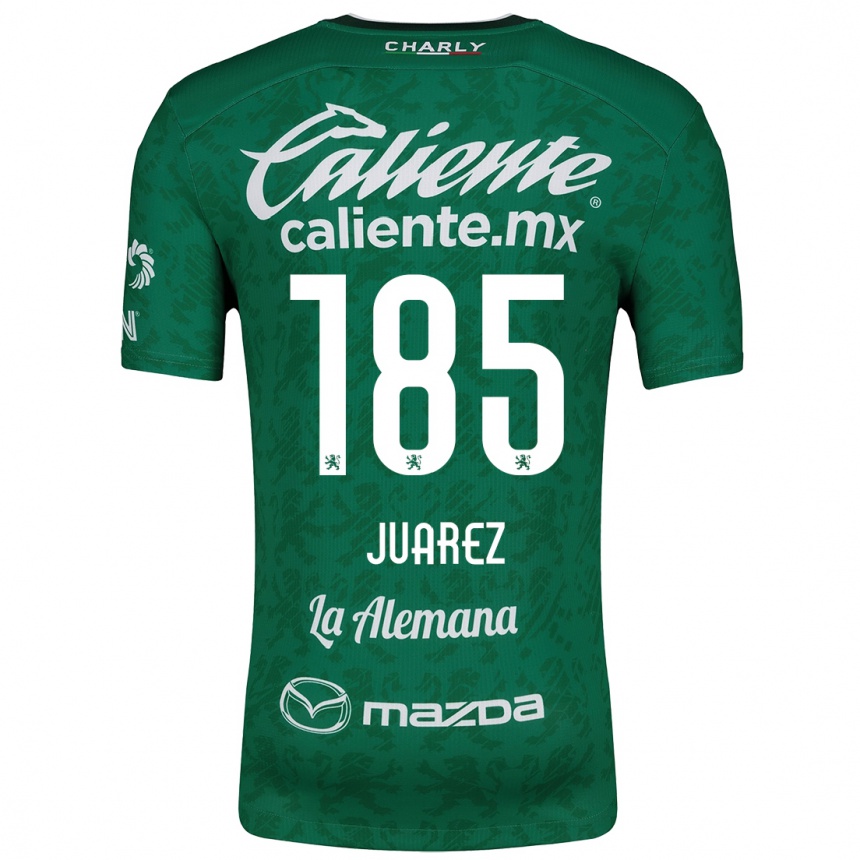 Niño Fútbol Camiseta Moisés Juárez #185 Verde Blanco 1ª Equipación 2024/25