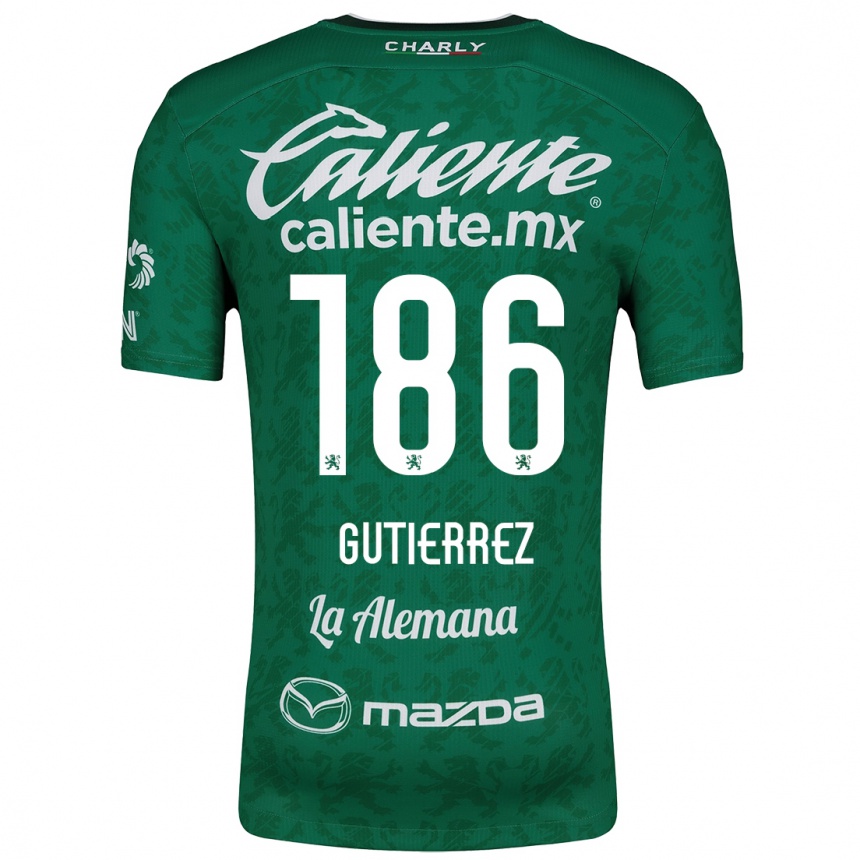 Niño Fútbol Camiseta Alan Gutiérrez #186 Verde Blanco 1ª Equipación 2024/25