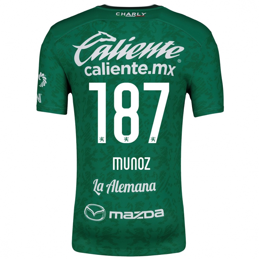 Niño Fútbol Camiseta Diego Muñoz #187 Verde Blanco 1ª Equipación 2024/25