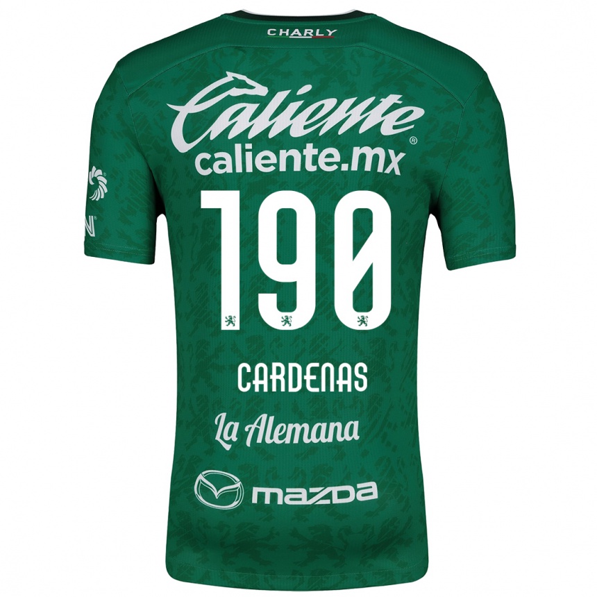 Niño Fútbol Camiseta Emilio Cárdenas #190 Verde Blanco 1ª Equipación 2024/25