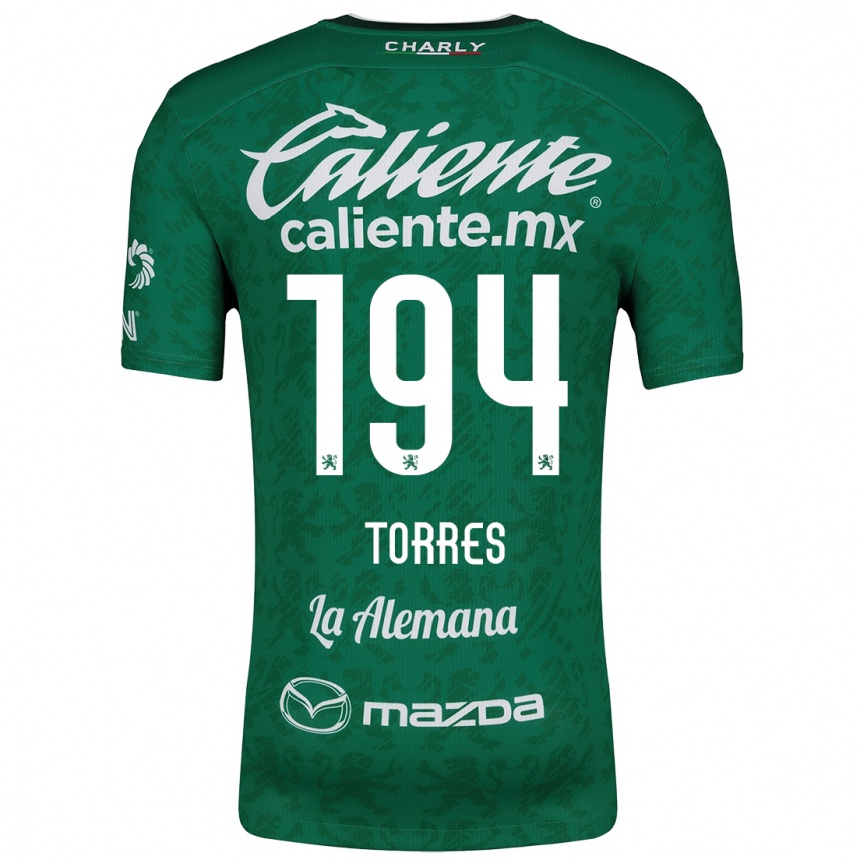 Niño Fútbol Camiseta Erick Torres #194 Verde Blanco 1ª Equipación 2024/25