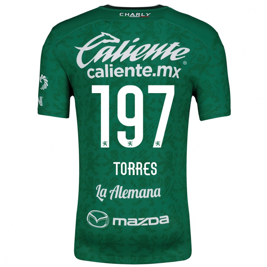 Niño Fútbol Camiseta Erick Torres #197 Verde Blanco 1ª Equipación 2024/25