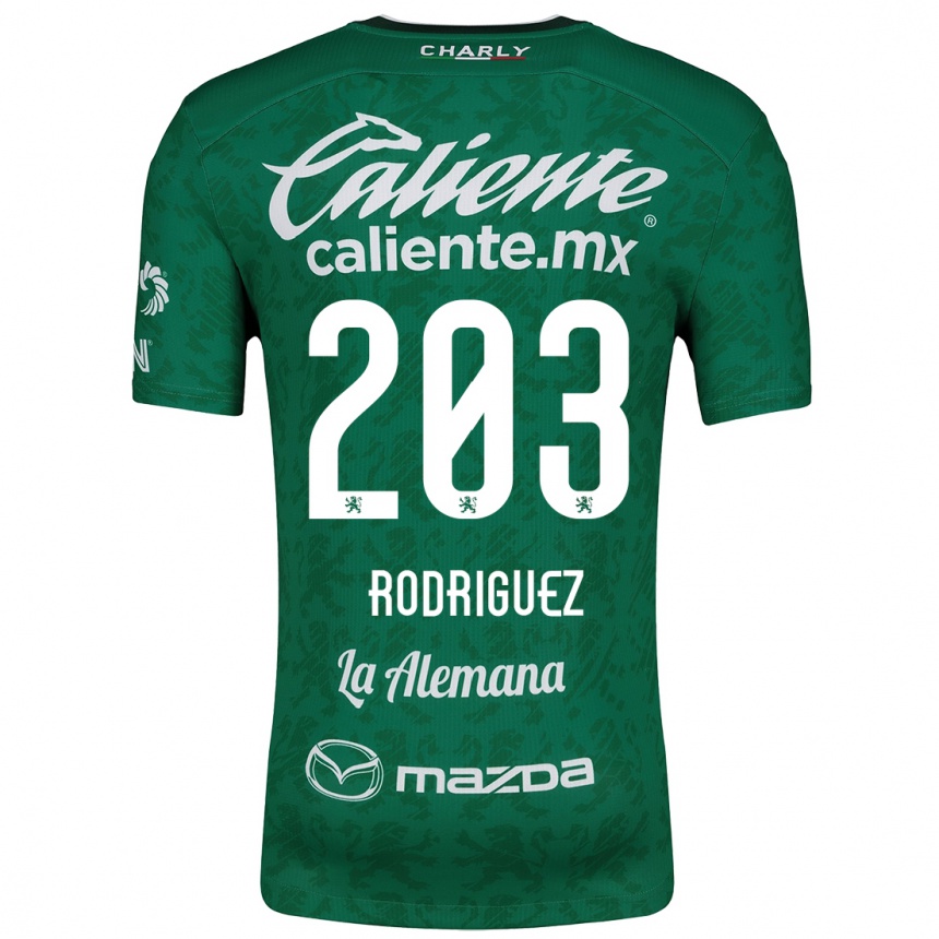 Niño Fútbol Camiseta César Rodríguez #203 Verde Blanco 1ª Equipación 2024/25